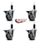 Service Caster 4'' Thermoplastic Rubber Swivel 1-1/4'' Expanding Stem Caster Set with Brake, 4PK SCC-EX20S414-TPRB-PLB-114-4 - alternate 2